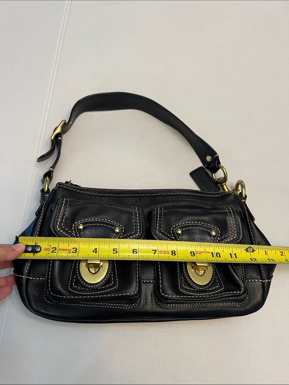COACH LEGACY 65th ANNIVERSARY BLACK DOUBLE TURNLOCK F12868 Y2K SHOULDER BAG - Picture 14 of 16